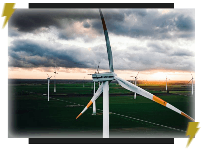 Turbinas de viento en un campo